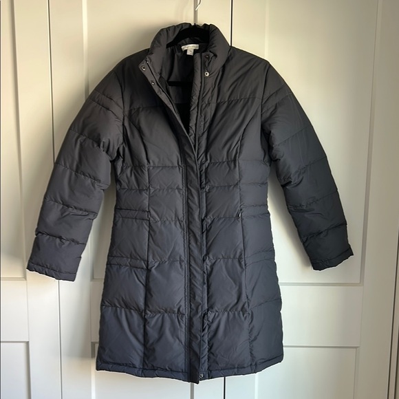 Garnet Hill Grey Down Puffer Coat | 6 - Picture 1 of 4
